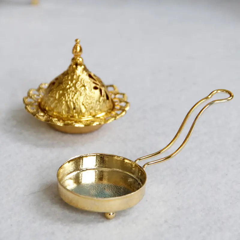 Gold Metal Incense Burner