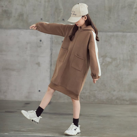 Hooded Girls Velvet Loose Shirt