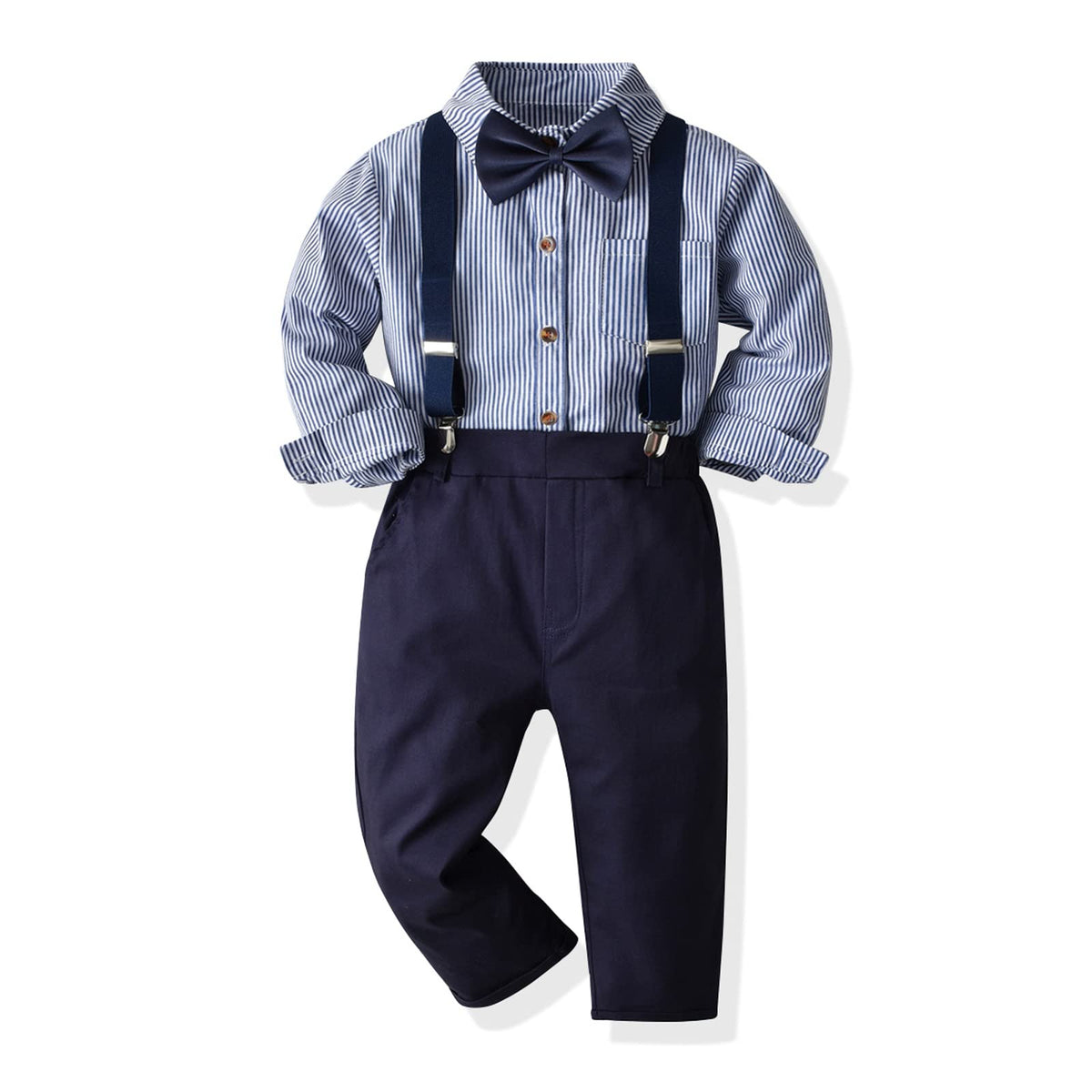 Boys Shirt Suspenders Pants Set