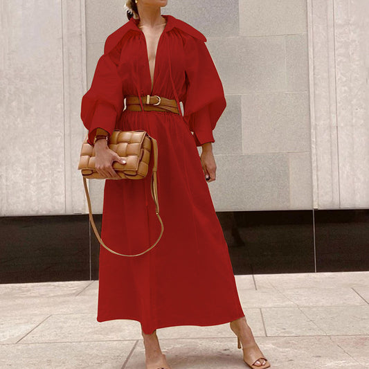 Long Sleeve Loose Midi Dress
