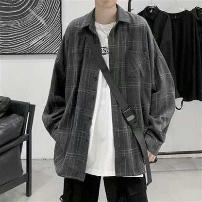 Plaid Long-sleeve Jacket Shirt