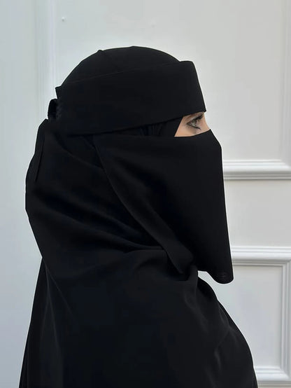 Niqab Short Pinch Eye Breathable Nida Eid Ramadan Wholesale Muslim Women Hijab Saudi Face Cover Veil Niqab
