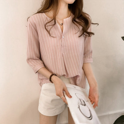 New Stripe Casual Chiffon Women's Blouse