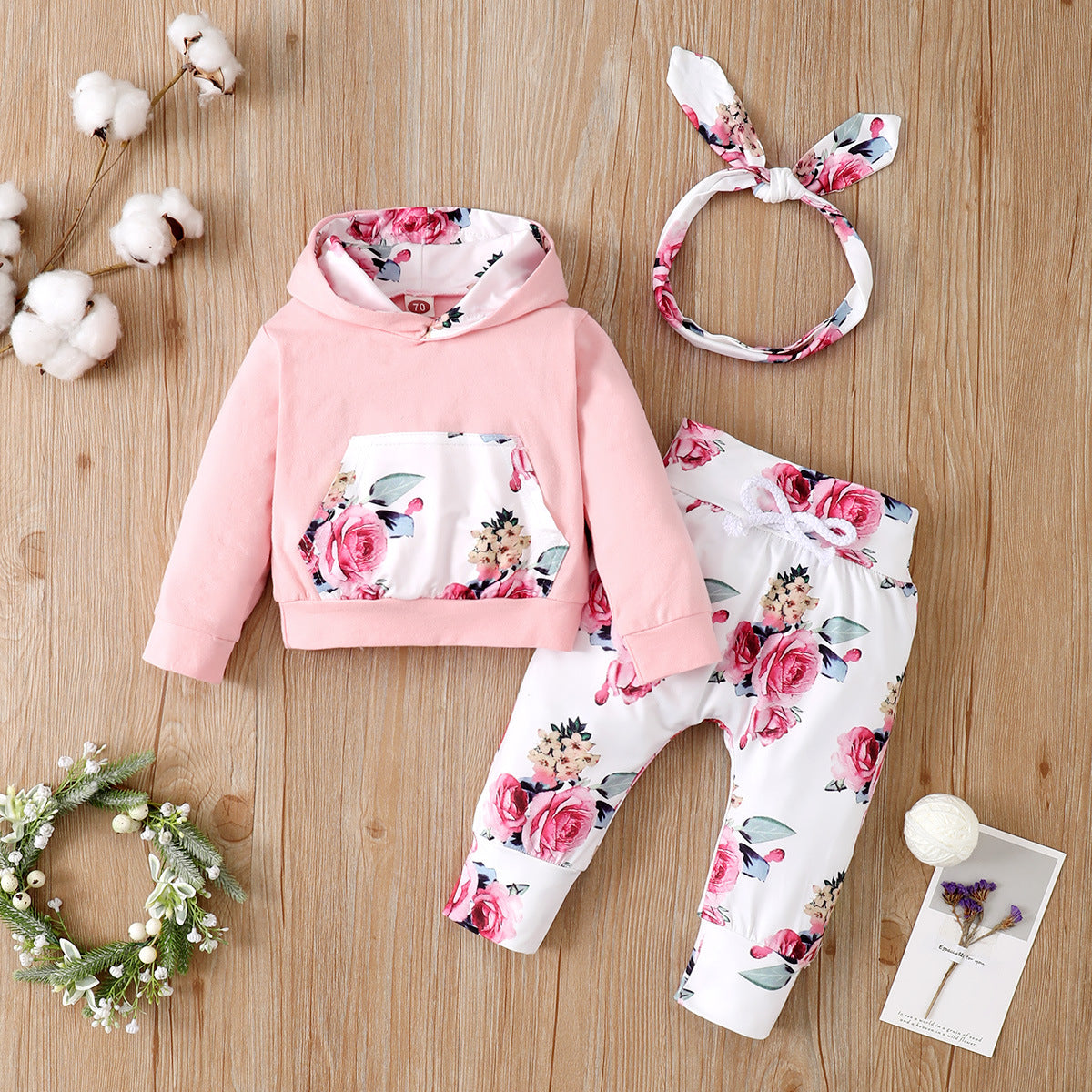 Girls’ Floral Hoodie & Pants Set