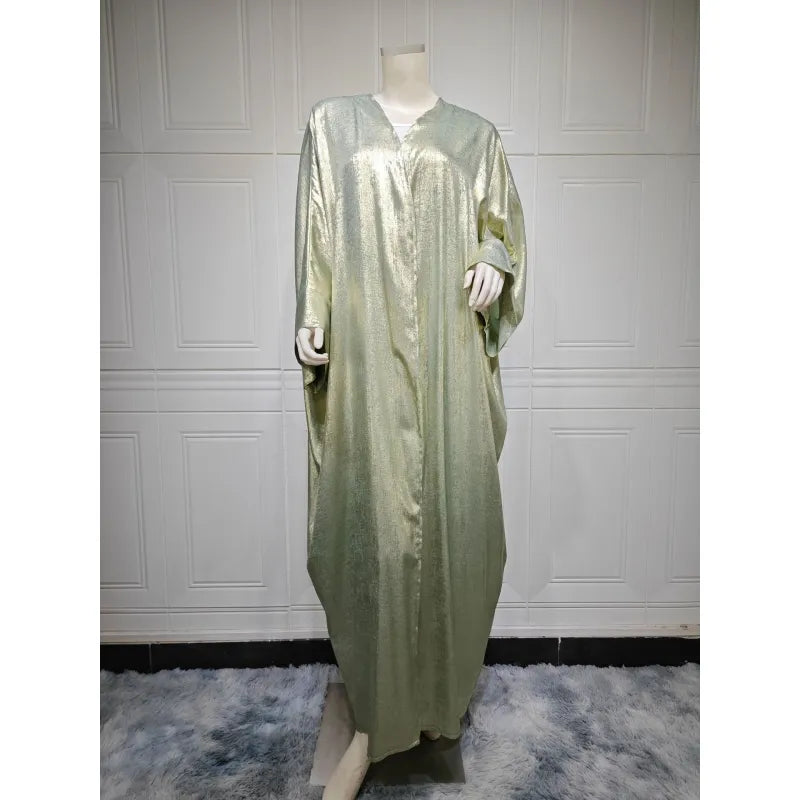 Elegant Bronzing Metallic Abaya Robe