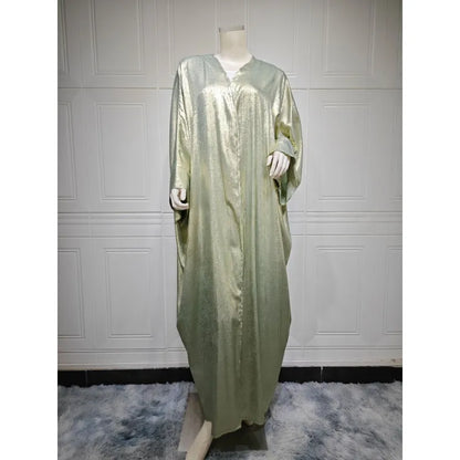 Elegant Bronzing Metallic Abaya Robe