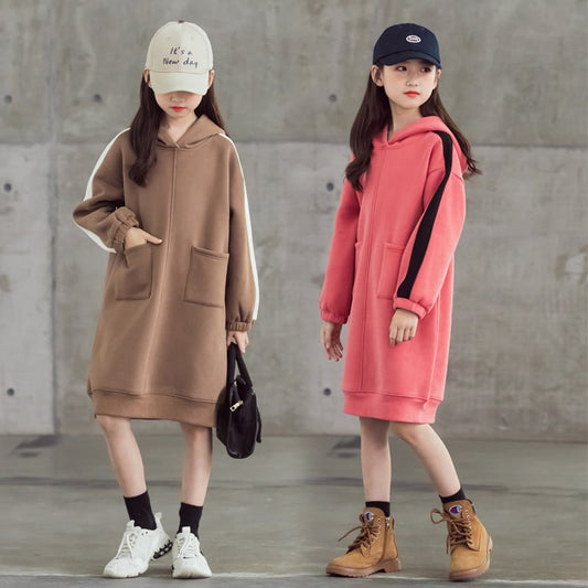 Hooded Girls Velvet Loose Shirt