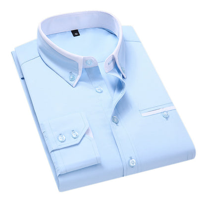 Men's Slim Fit Business Casual Long Sleeve Shirt