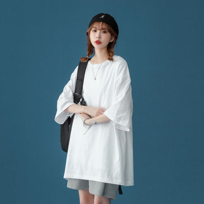 Oversized Cotton T-Shirt with Round Neck