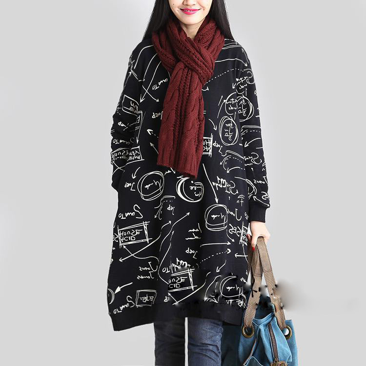 Loose Retro Long Sleeve Dress