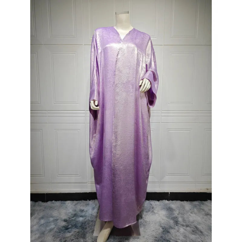 Elegant Bronzing Metallic Abaya Robe