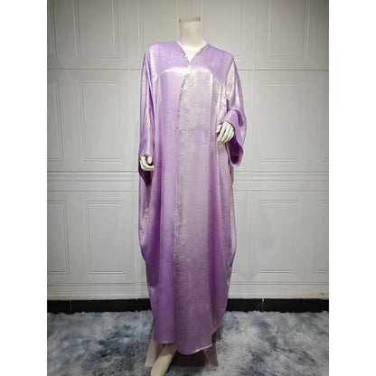 Elegant Bronzing Metallic Abaya Robe