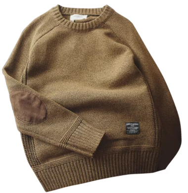 Boys Crew Neck Patch Sweater