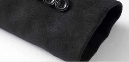 Men'S Classic Notched Collar Double Breasted Wool Blend Pea Coat