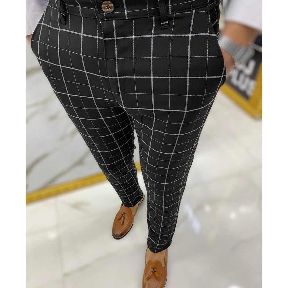 Men's Plaid Pencil Trousers