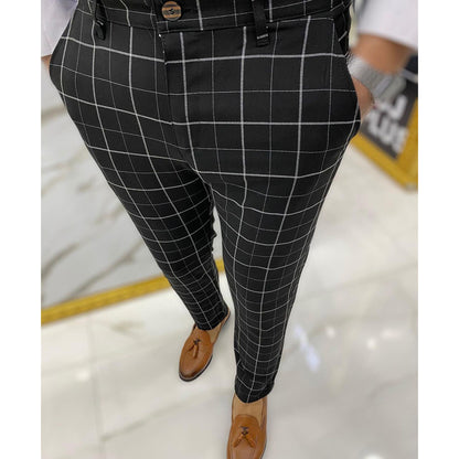 Men's Plaid Pencil Trousers
