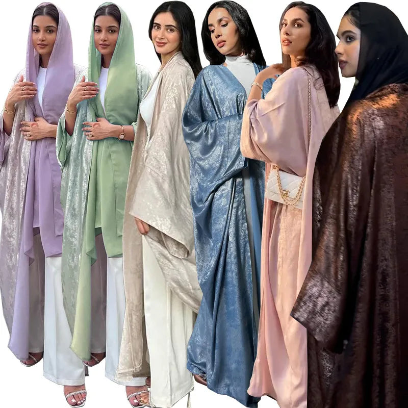 Elegant Bronzing Metallic Abaya Robe