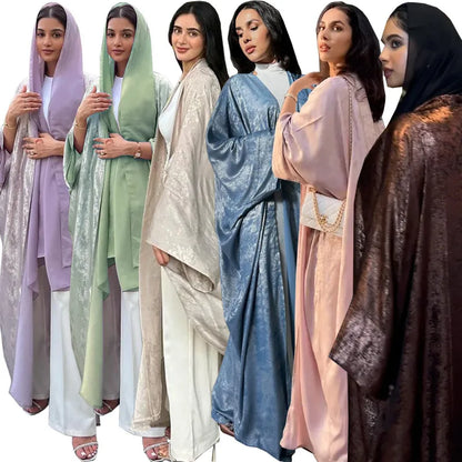 Elegant Bronzing Metallic Abaya Robe