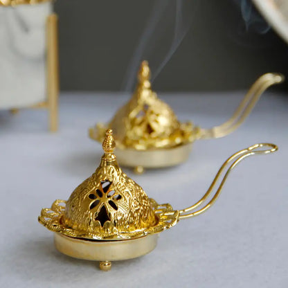 Gold Metal Incense Burner