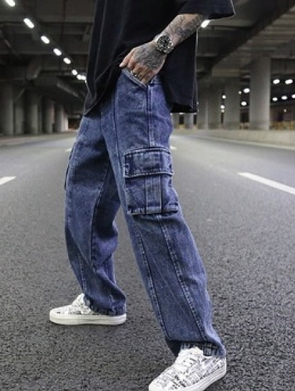 Wide-Leg Cargo Jeans