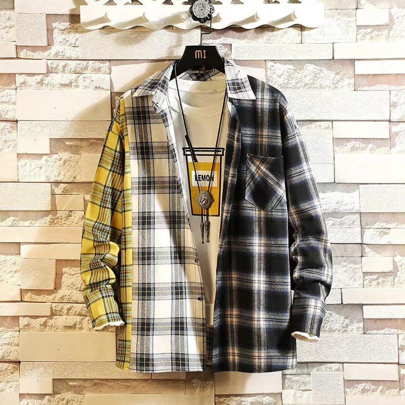 Long Sleeve Loose Fit Plaid Shirt