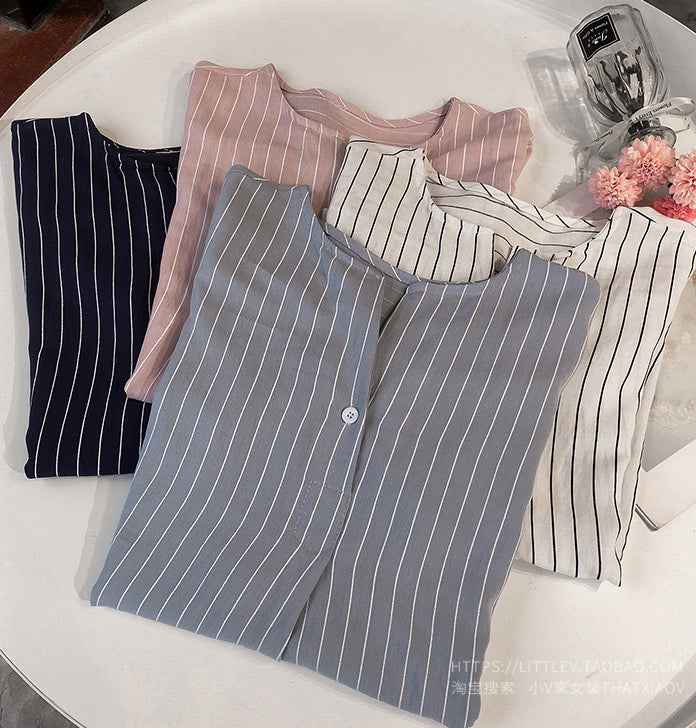 New Stripe Casual Chiffon Women's Blouse