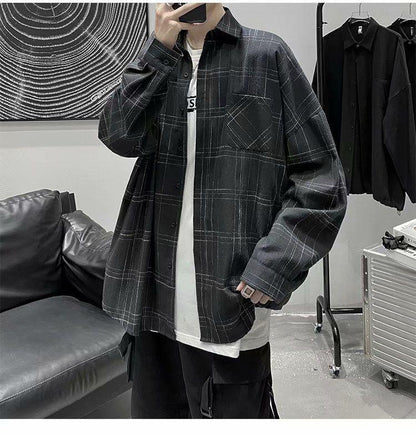 Plaid Long-sleeve Jacket Shirt