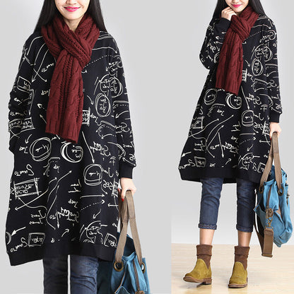 Loose Retro Long Sleeve Dress