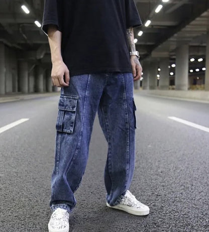 Wide-Leg Cargo Jeans