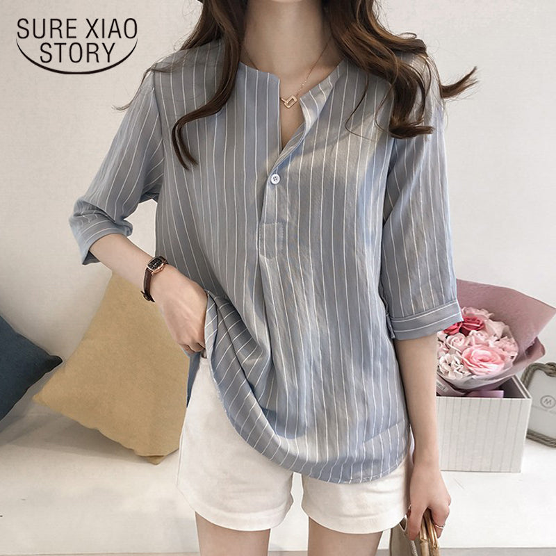 New Stripe Casual Chiffon Women's Blouse