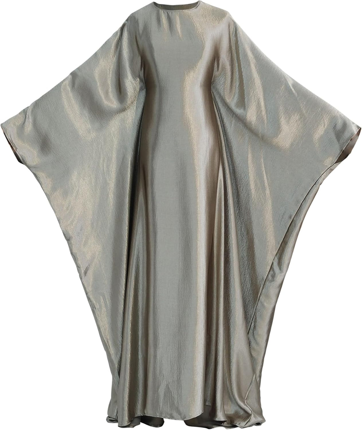 Abaya Muslim Dress Women Satin Prayer Dress Batwing Long Sleeve Middle East Arabian Robe with Hijab