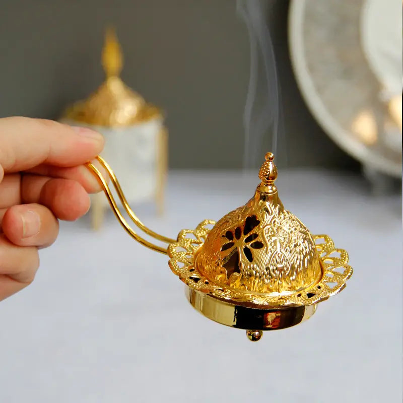 Gold Metal Incense Burner