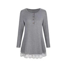 Lace Trim Long Sleeve Dress
