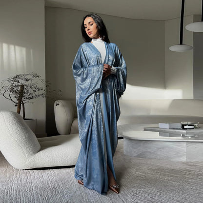 Elegant Bronzing Metallic Abaya Robe