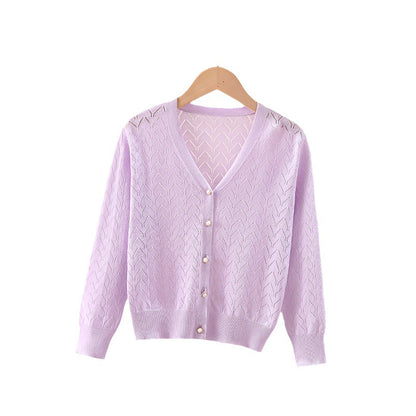 Children's Thin Knitted Cardigan UV Jacket for Ages 5+