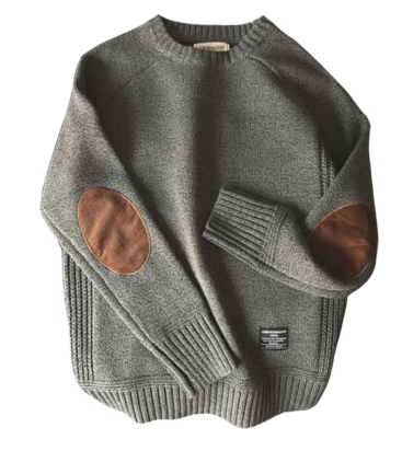 Boys Crew Neck Patch Sweater