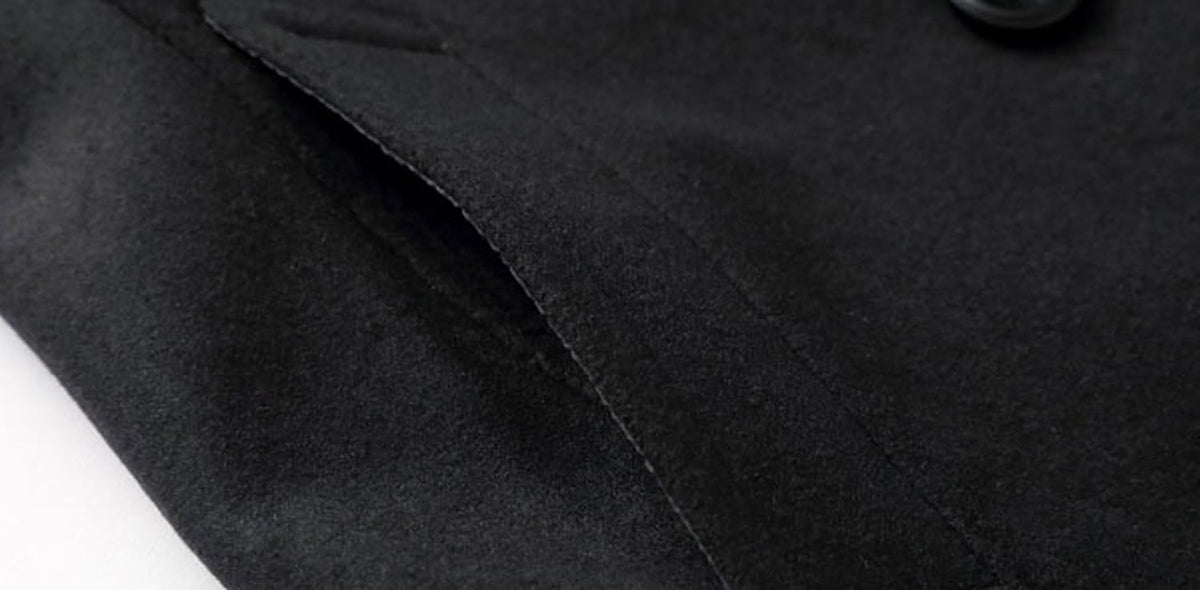 Men'S Classic Notched Collar Double Breasted Wool Blend Pea Coat