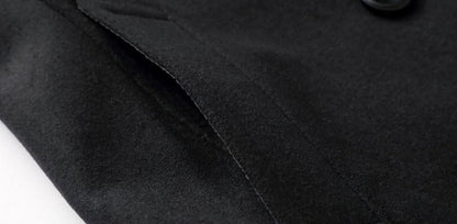 Men'S Classic Notched Collar Double Breasted Wool Blend Pea Coat