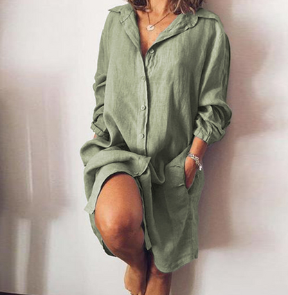 Loose Long Sleeve Shirt Dress