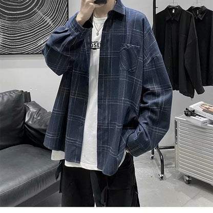 Plaid Long-sleeve Jacket Shirt