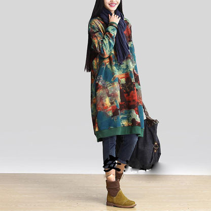 Loose Retro Long Sleeve Dress