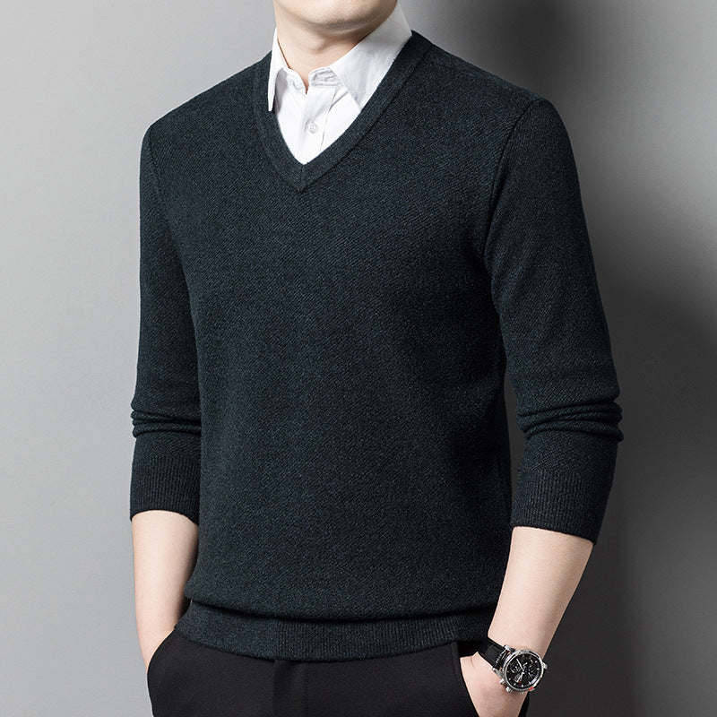 Thick Woolen Sweater for Men's Business Casual Wear