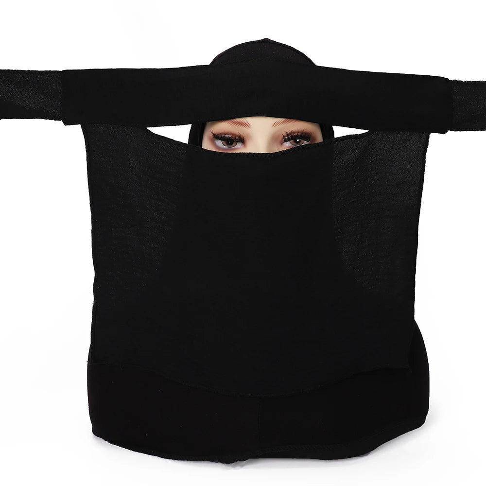 Niqab Short Pinch Eye Breathable Nida Eid Ramadan Wholesale Muslim Women Hijab Saudi Face Cover Veil Niqab