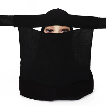 Niqab Short Pinch Eye Breathable Nida Eid Ramadan Wholesale Muslim Women Hijab Saudi Face Cover Veil Niqab