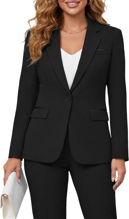 Womens 2 Piece Suit Sets Slim Fit Blazer Pants Work Outfits