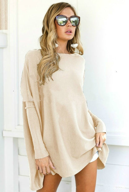 V-Neck Long Sleeve T-Shirt Dress