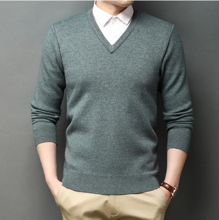 Thick Woolen Sweater for Men's Business Casual Wear