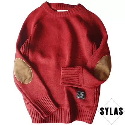 Boys Crew Neck Patch Sweater