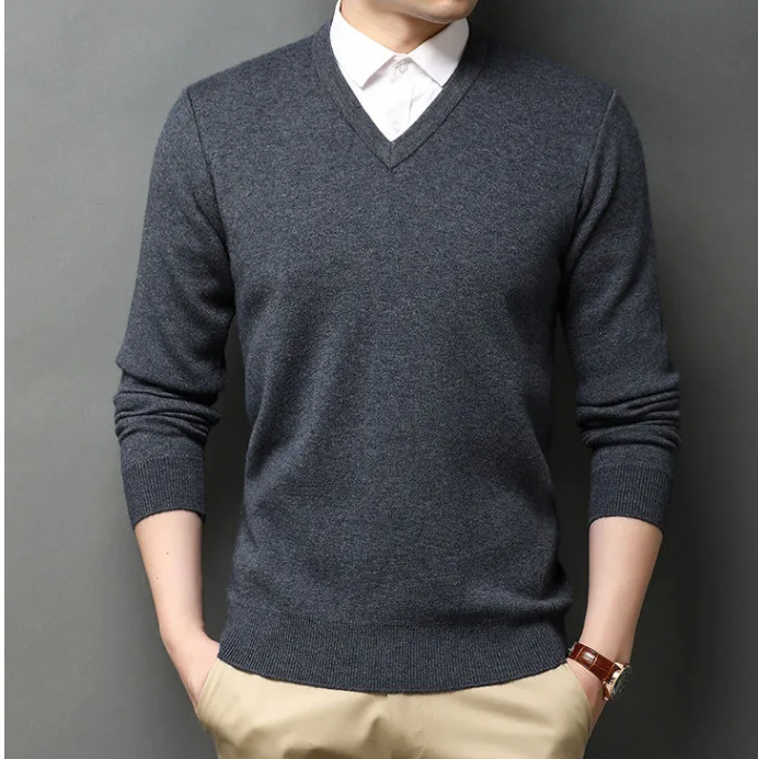 Thick Woolen Sweater for Men's Business Casual Wear